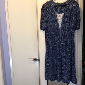 Vintage soft blue fit and flare dress